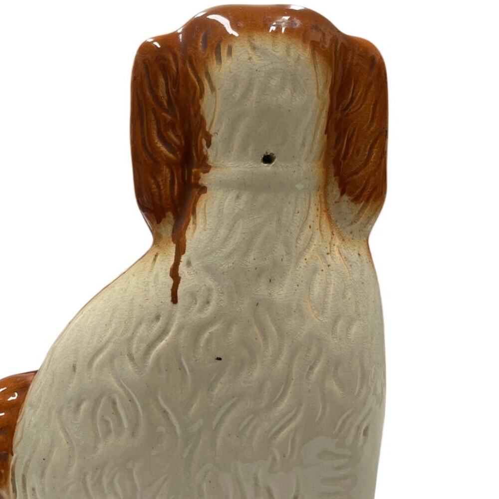 Vintage Brown Porcelain Spaniel Dog Statue 11” Figurine Staffordshire Style - Picture 11 of 12